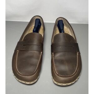 Atlantis Handmade Barefoot Shoes Brown Leather Penny Loafers Size M 14.5